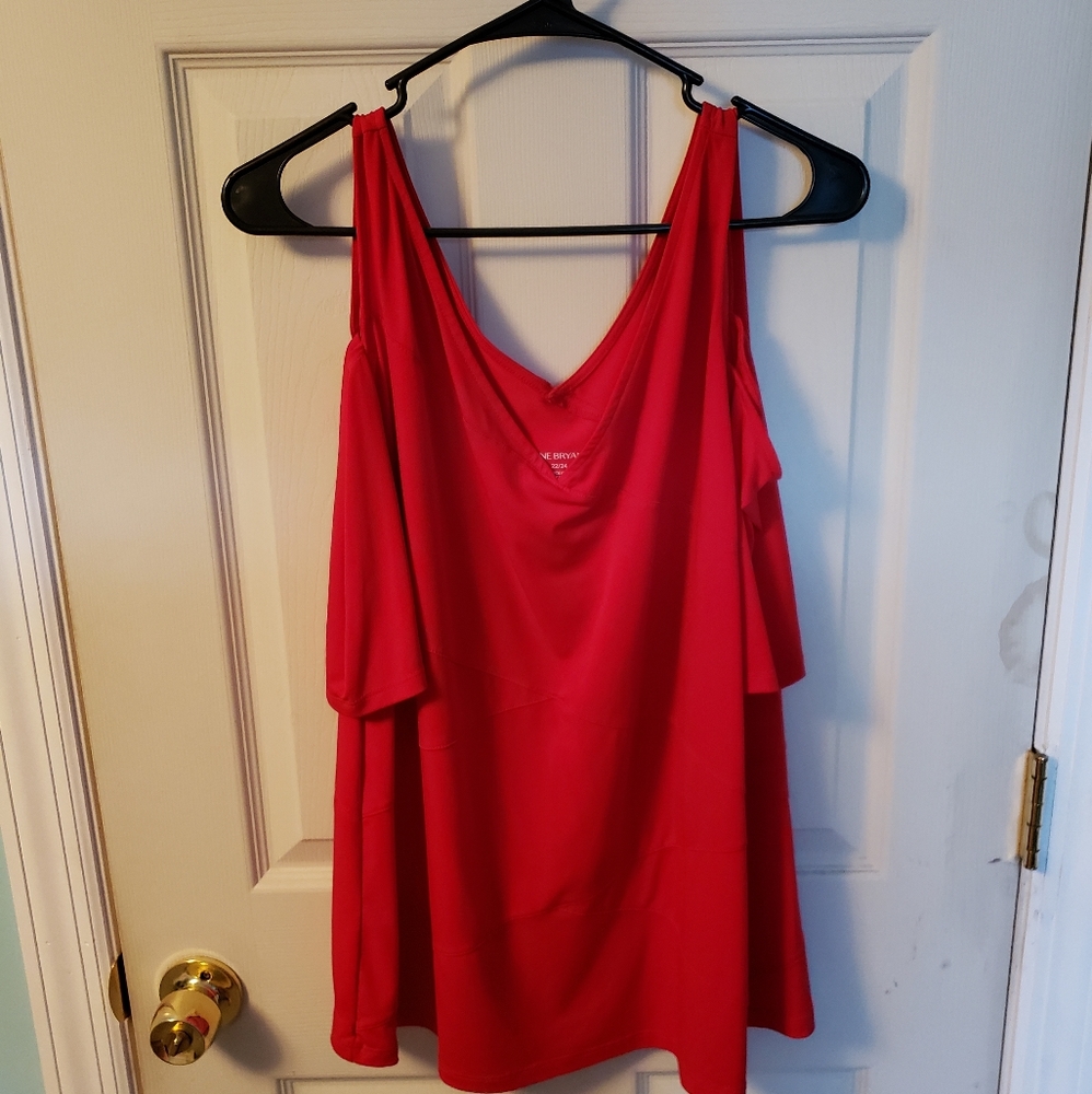 SEXY RED COLD SHOULDER TOP